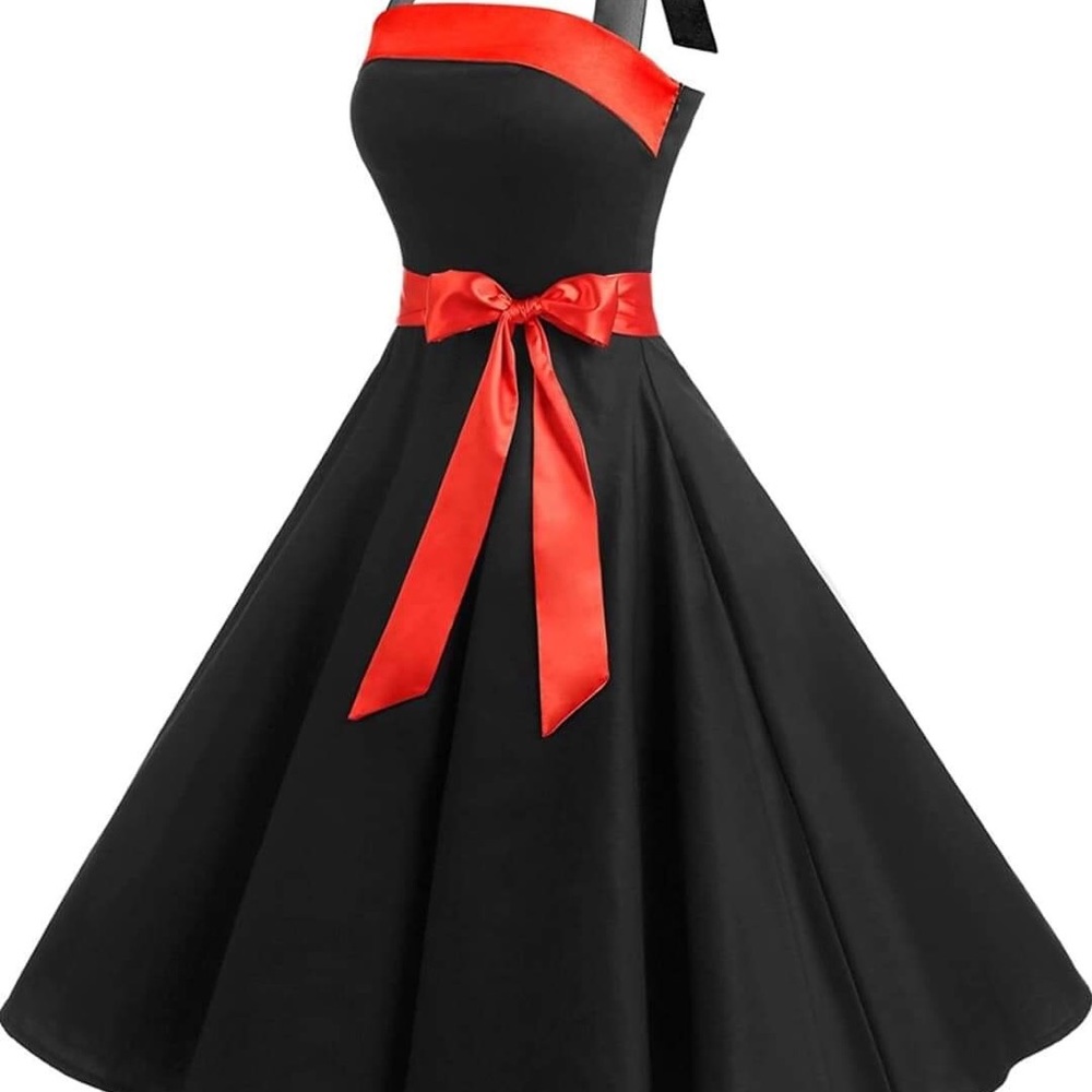 50s Vintage Cocktail Halter Dress Size L NEW